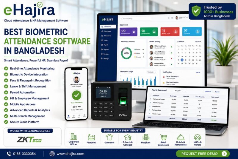 Best Biometric Attendance Software in Bangladesh (2026) Complete Guide to Smart Workforce Management - ehajira, ehazira